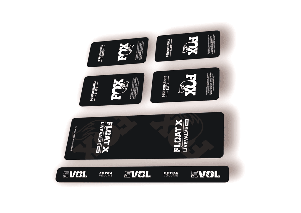 FOX Float X 2025 Elite Live Valve NEO Rear Shock Decal Sticker Kit Adhesiv White - 1