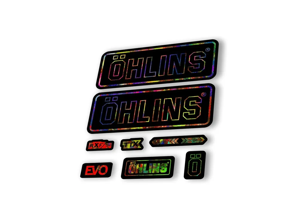 Ohlins RXF34 EVO 2018 Rear Shock Decal Mountain Bike Cycling Sticker Oil Slick - 1