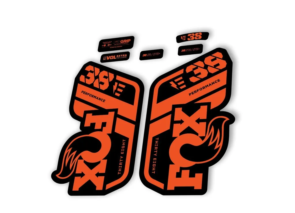 FOX 38 Performance E Bike 2021 Forks Suspension Factory Decal Sticker Orange - 1