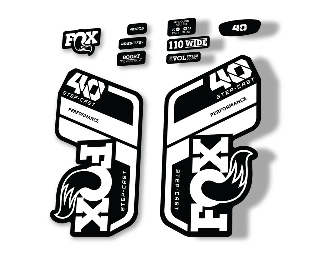 FOX 40 Step Cast SC 2021 Performance Fork Decals Suspension Sticker White - 1
