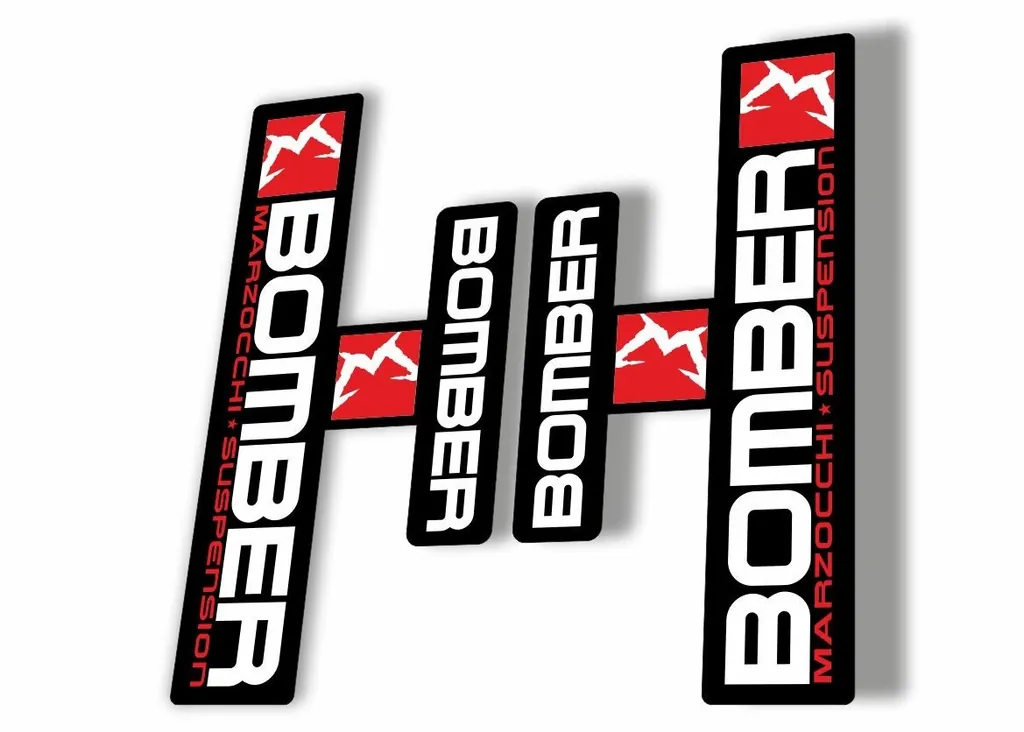 Marzocchi Bomber Generic 2006 Fork Suspension Sticker Decal Kit Adhesive Black - 1