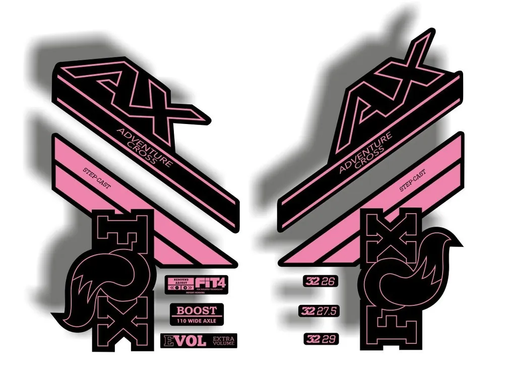 FOX Step Cast 2020 AX Adevnture Cross Fork Suspension Decals Sticker Light Pink - 1