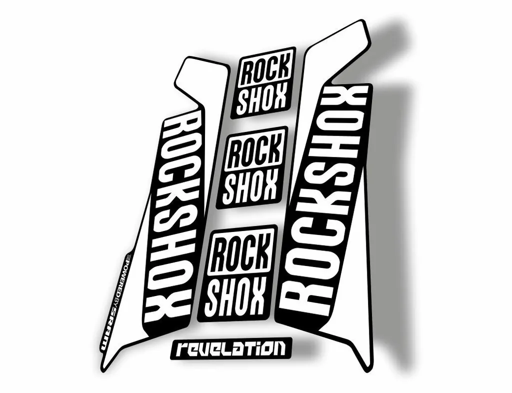 Rock Shox REVELATION 2016 Mountain Bike Cycling Decal Kit Sticker Adhesive White - 1