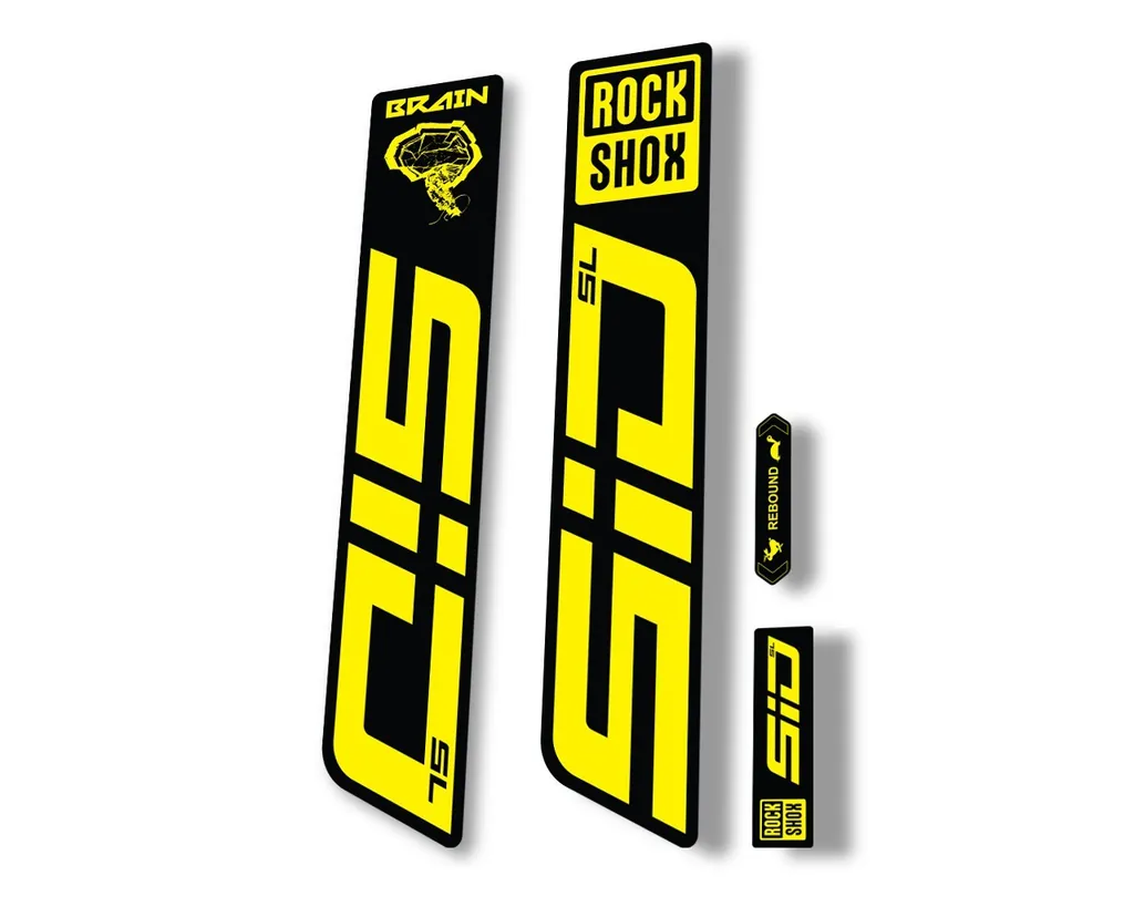 Rock Shox SID SL Brain 2021 Mountain Bike Cycling Decal Sticker Adhesive Yellow - 1