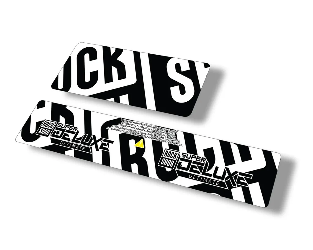 Rock Shox 2021 Super Deluxe Ultimate Rear Shock Decal Sticker Adhesive Set Black - 1