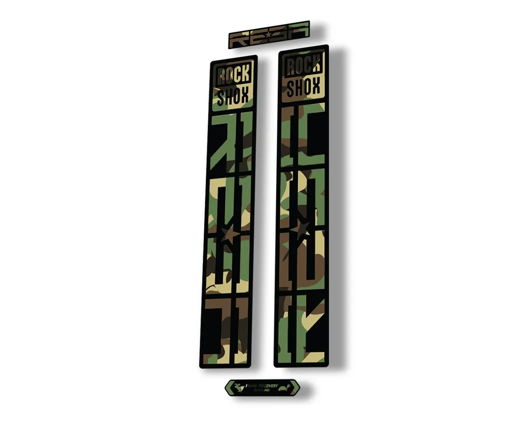 Rock Shox REBA 2021 Fork Decal Mountain Bike Sticker Adhesive Set Camo - 1