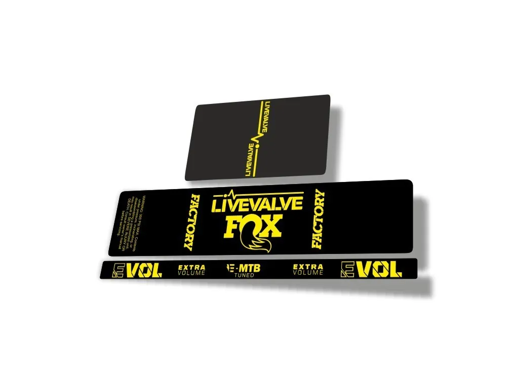 Fox 2022 Live Valve MTB Rear Shock Suspension Sticker Decal Yellow - 1