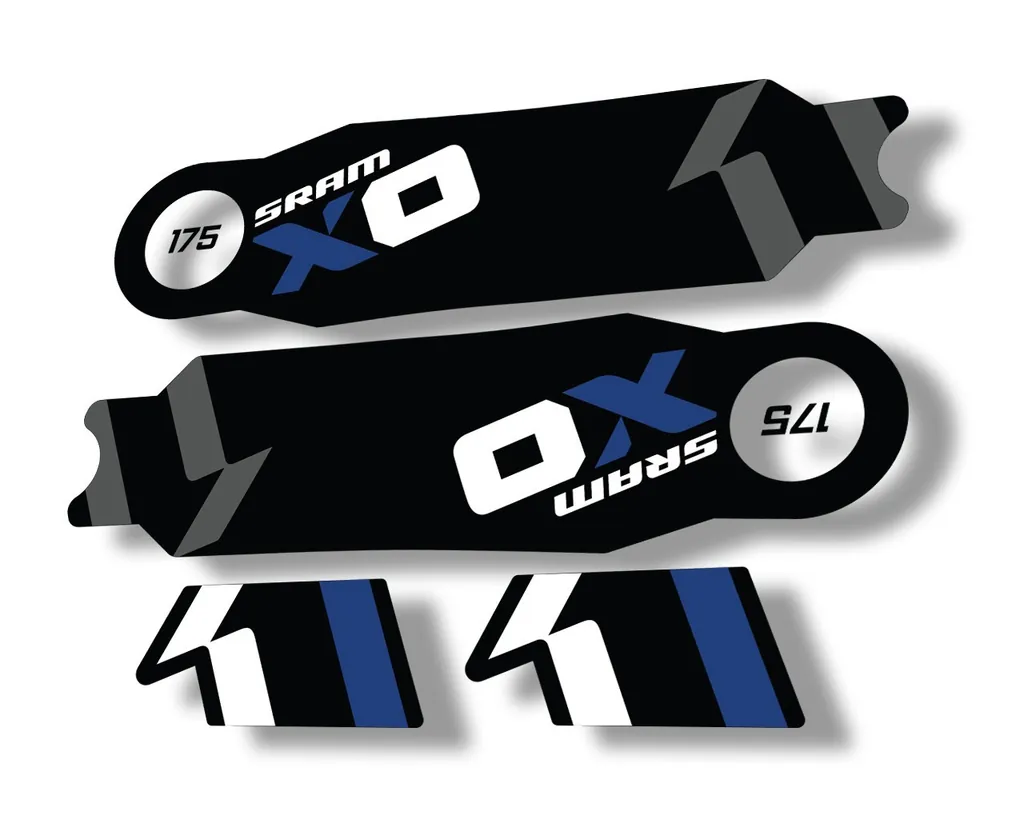 Crank Set Stickers Decals MTB Sram X01 2014 Bicycle Adhesive 2Pcs Dark Blue - 1