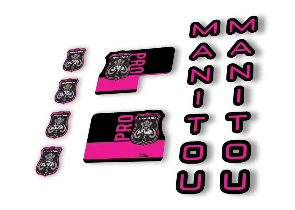 Manitou Mastadon Pro 2020 Fork Suspension Decal Kit Sticker Set Pink - 1