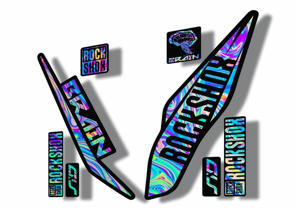 Rock Shox SID Brain 2017 Mountain Bike Cycling Decal Sticker Adhesive Oil Slick1 - 1