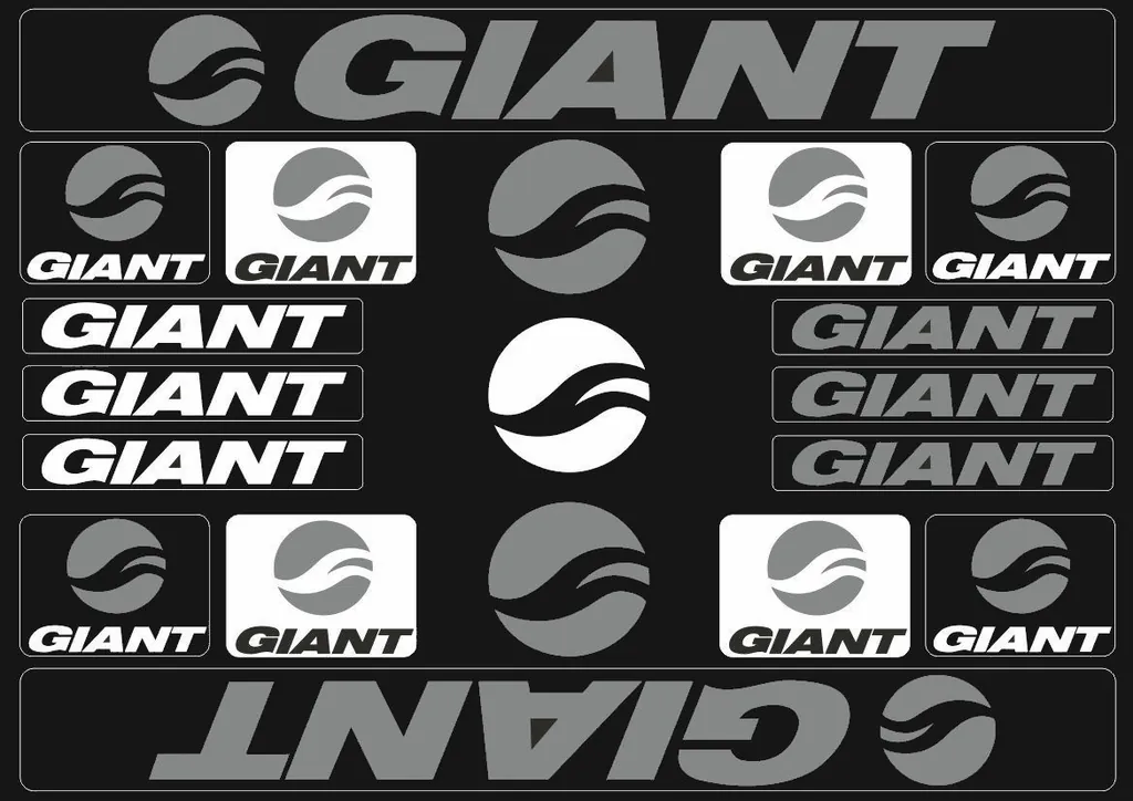 Bicycle Vinyl Frame Stickers – Compatible with GIANT Bikes – Gray - 1