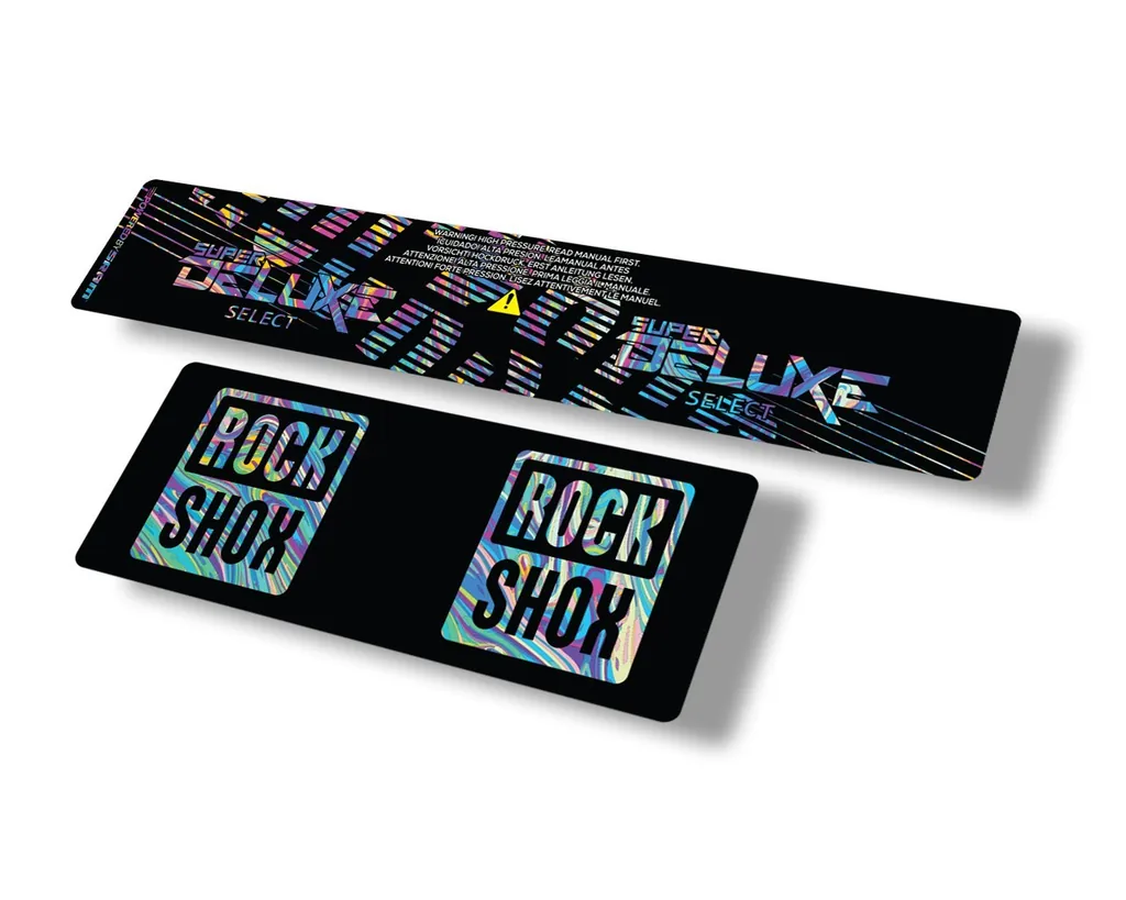 Rock Shox 2021 Super Deluxe Select Rear Shock Decal Sticker Set Oil Slick 1 - 1