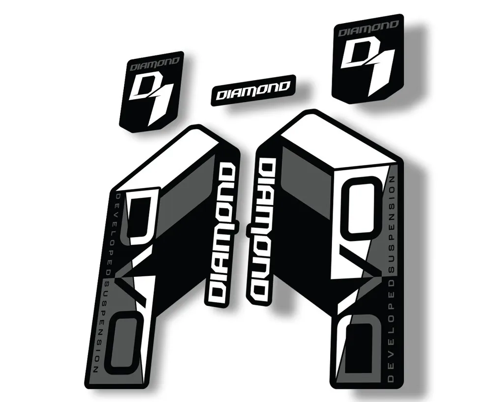 DVO Diamond Developed D1 2020 Fork Suspension Sticker Factory Decal White - 1