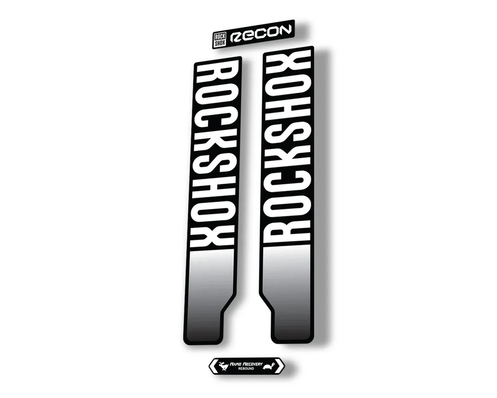 Rock Shox RECON 2021 Mountain Bike Cycling Decal Kit Sticker Adhesive White - 1