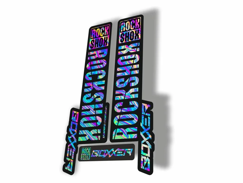 Rock Shox BOXXER 2019 Mountain Bike Cycling Decal Kit Sticker Oil Slick 1 - 1
