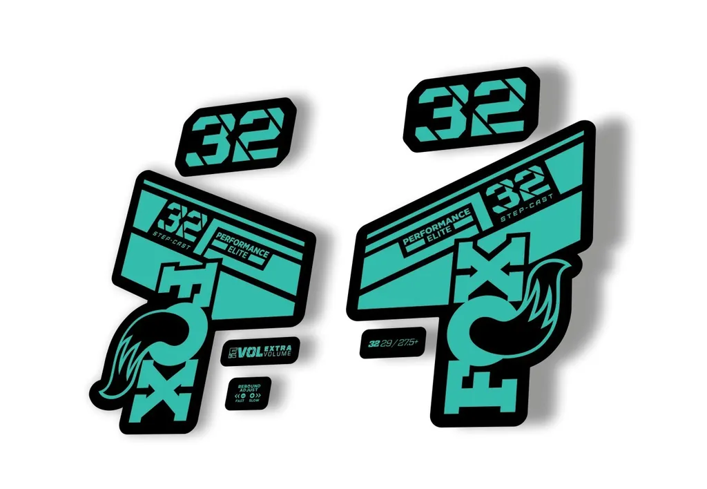 FOX 32 Step Cast Elite 2021 Factory Fork Decals Suspension Sticker Dolphin - 1