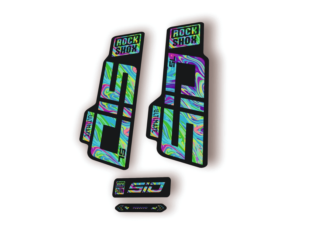 Rock Shox SID SL Ultimate 2024 Fork Decal MTB Cycling Sticker Kit Oil Slick 1 - 1