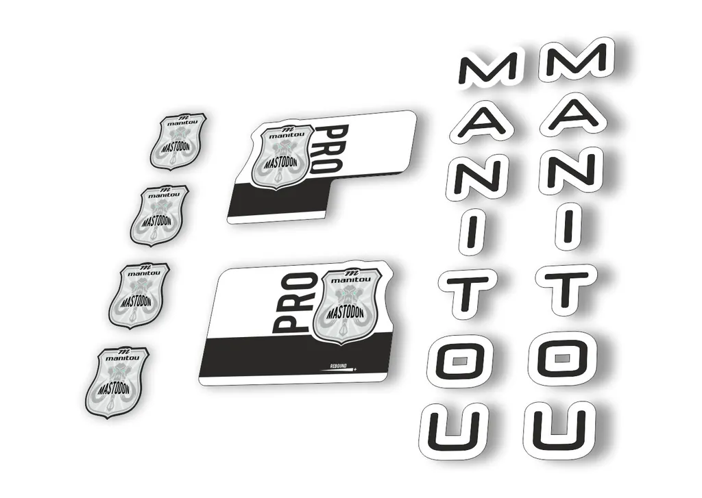 Manitou Mastadon Pro 2020 Fork Suspension Decal Kit Sticker Set Black - 1
