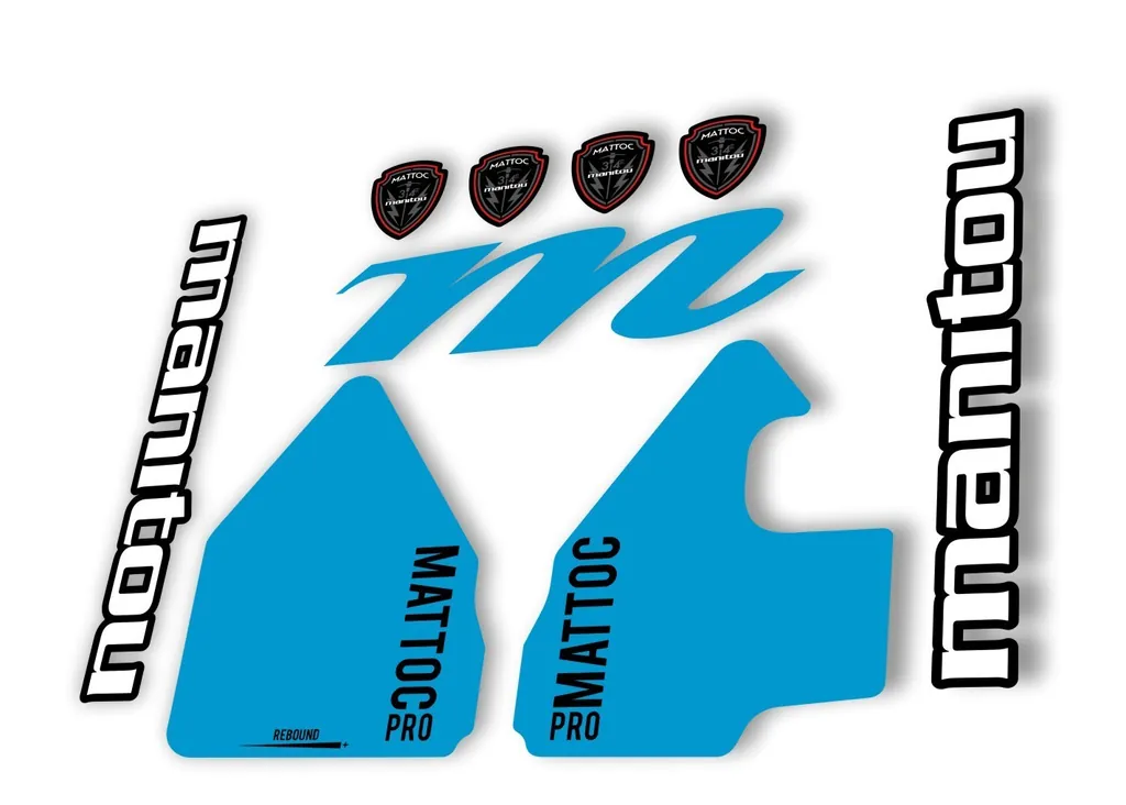 Manitou Mattoc Pro 2017 Fork Suspension Decal Kit Sticker Set Blue - 1