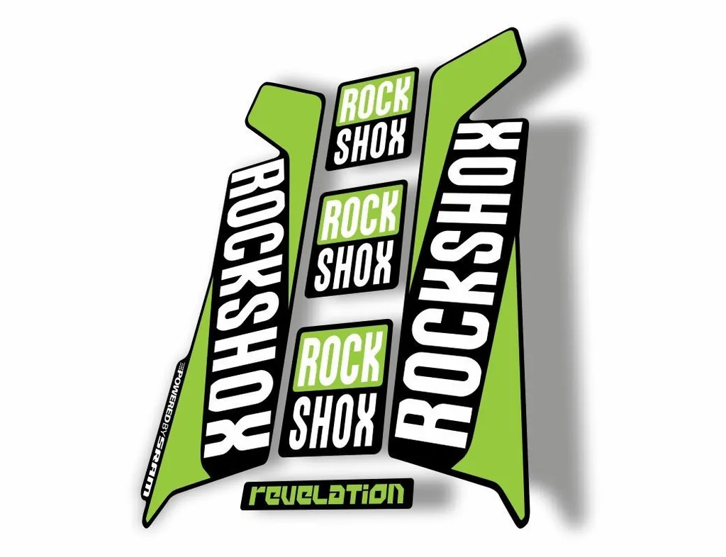 Rock Shox REVELATION 2016 Mountain Bike Cycling Decal Kit Sticker Adhesiv Green - 1