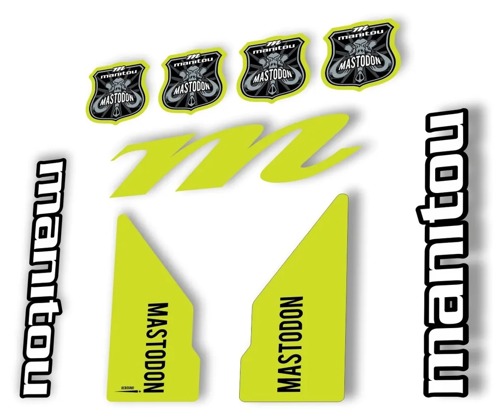 Manitou Mastadon 2017 Fork Suspension Decal Kit Sticker Set Lime Green - 1