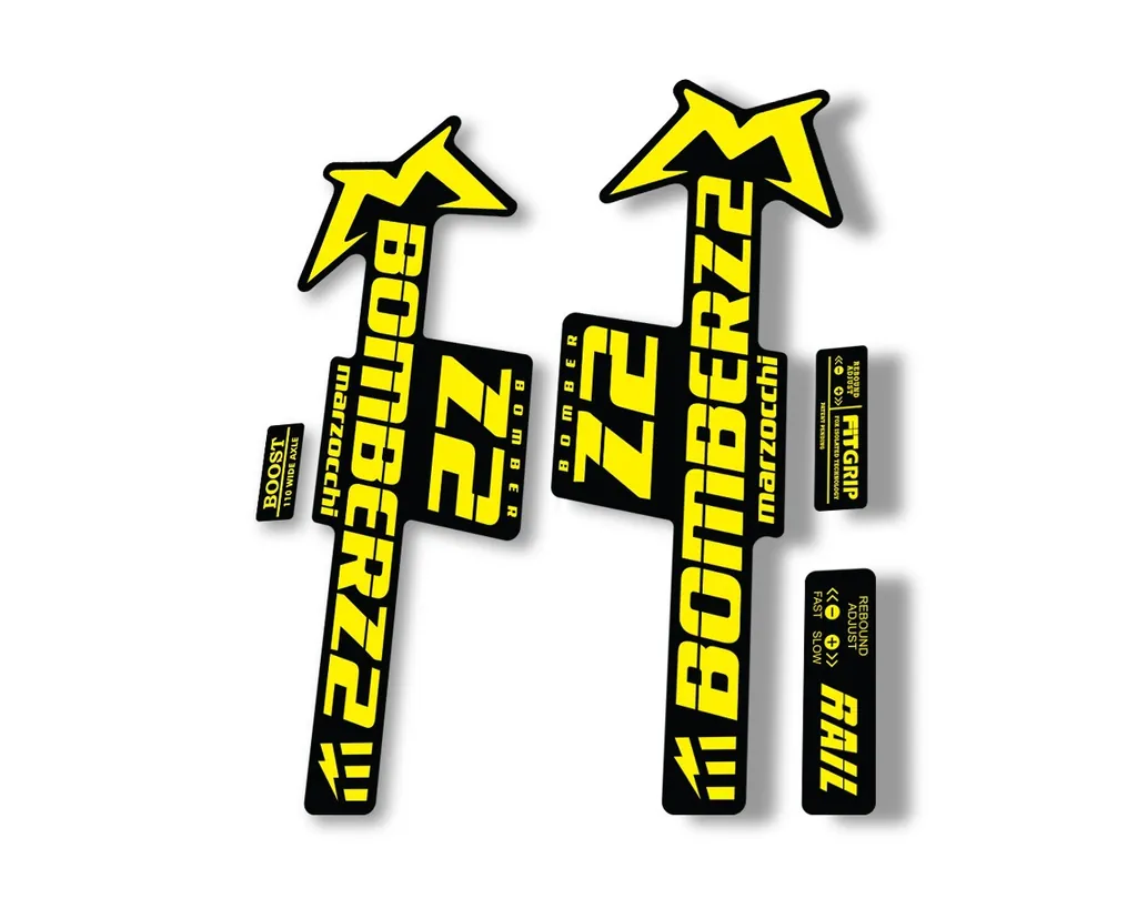 Marzocchi Bomber Z2 E Bike 2022 Fork Suspension Sticker Decal Kit Yellow - 1