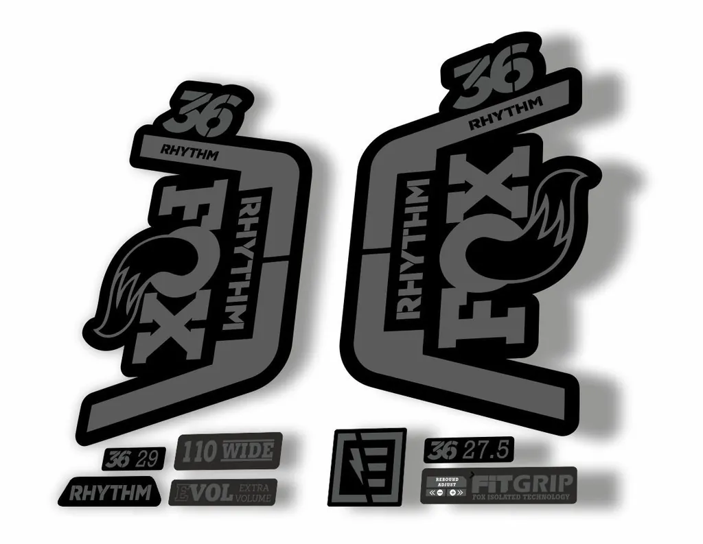 FOX 36 Rhythm 2019 Forks Suspension Factory Decal Sticker Adhesive Gray - 1