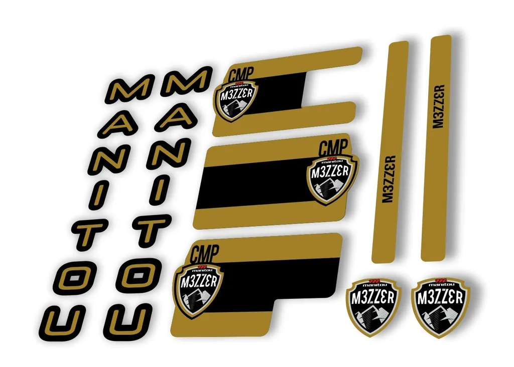 Manitou Mezzer Comp 2020 Fork Suspension Decal Kit Sticker Set Gold - 1