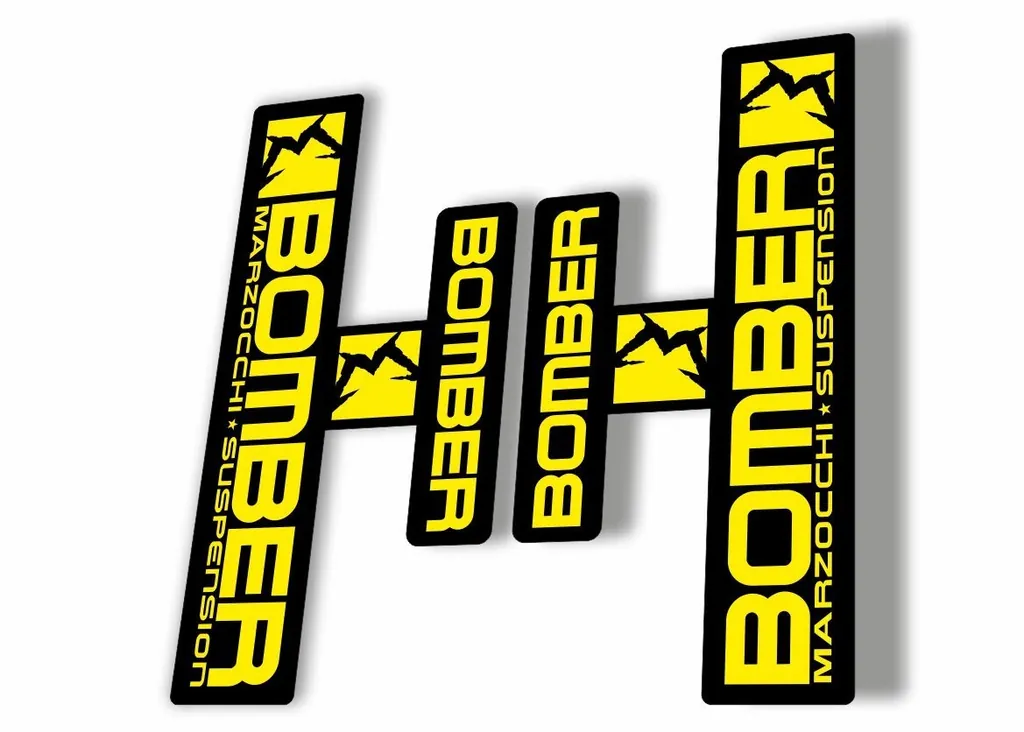 Marzocchi Bomber Generic 2006 Fork Suspension Sticker Decal Kit Adhesive Yellow - 1