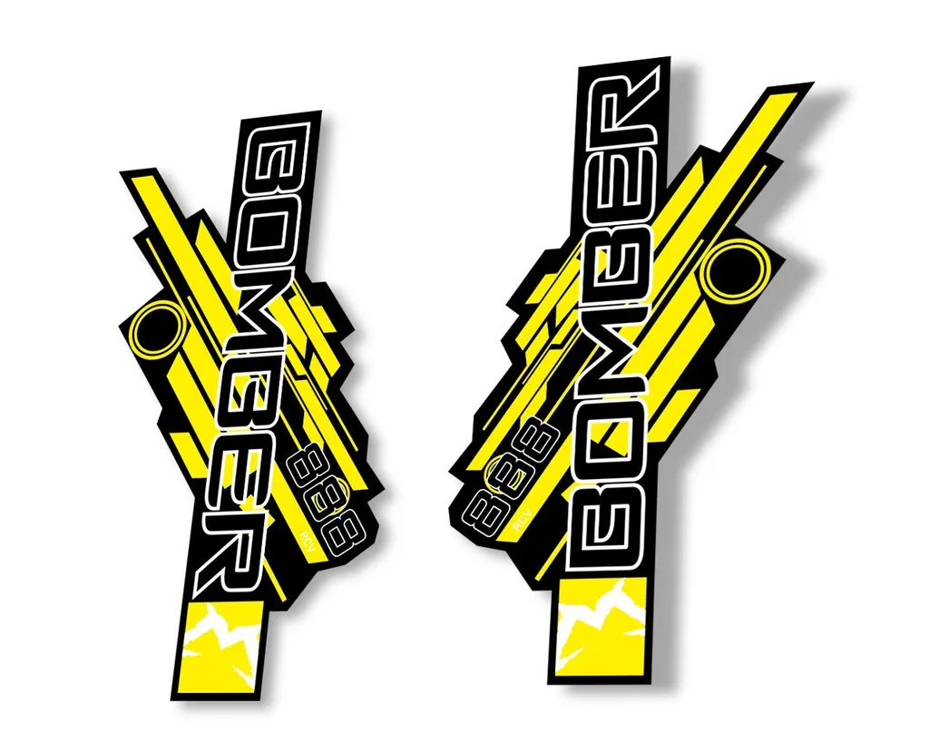 Marzocchi Bomber 888 RCV 2014 Fork Suspension Sticker Decal Kit Adhesive Yellow - 1