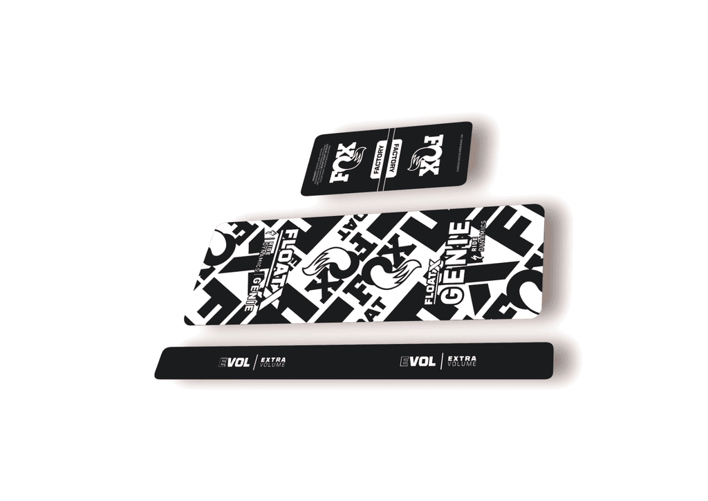 FOX Float X GENIE 2025 Rear Shock Decal Sticker Kit Adhesive White - 1