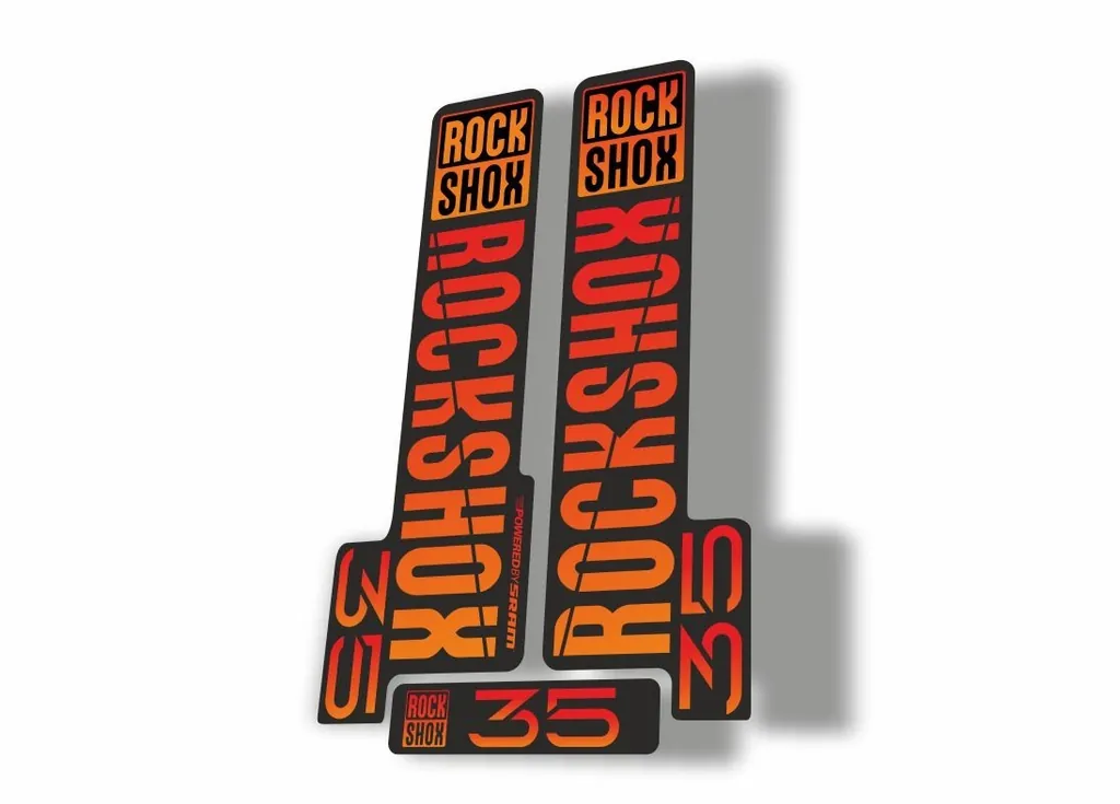 Rock Shox 35 2018 Fork Decal Mountain Bike Cycling Sticker Adhesive Flames - 1