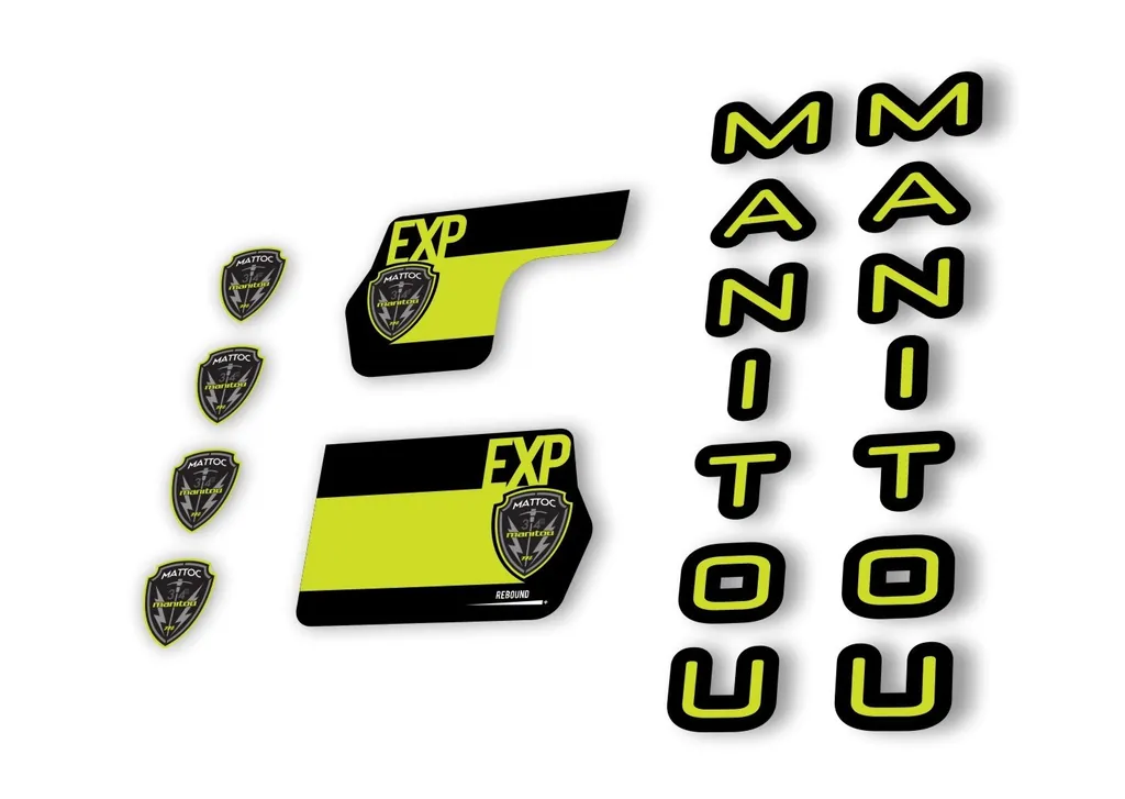 Manitou Mattoc Expert 2020 Fork Suspension Decal Kit Sticker Set Lime Green - 1