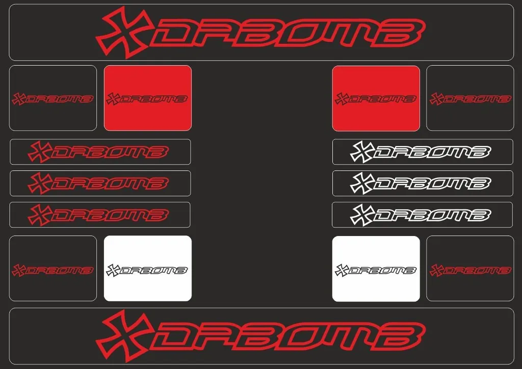 Bicycle Vinyl Frame Stickers – Compatible with DABOMB Bikes – Red - 1