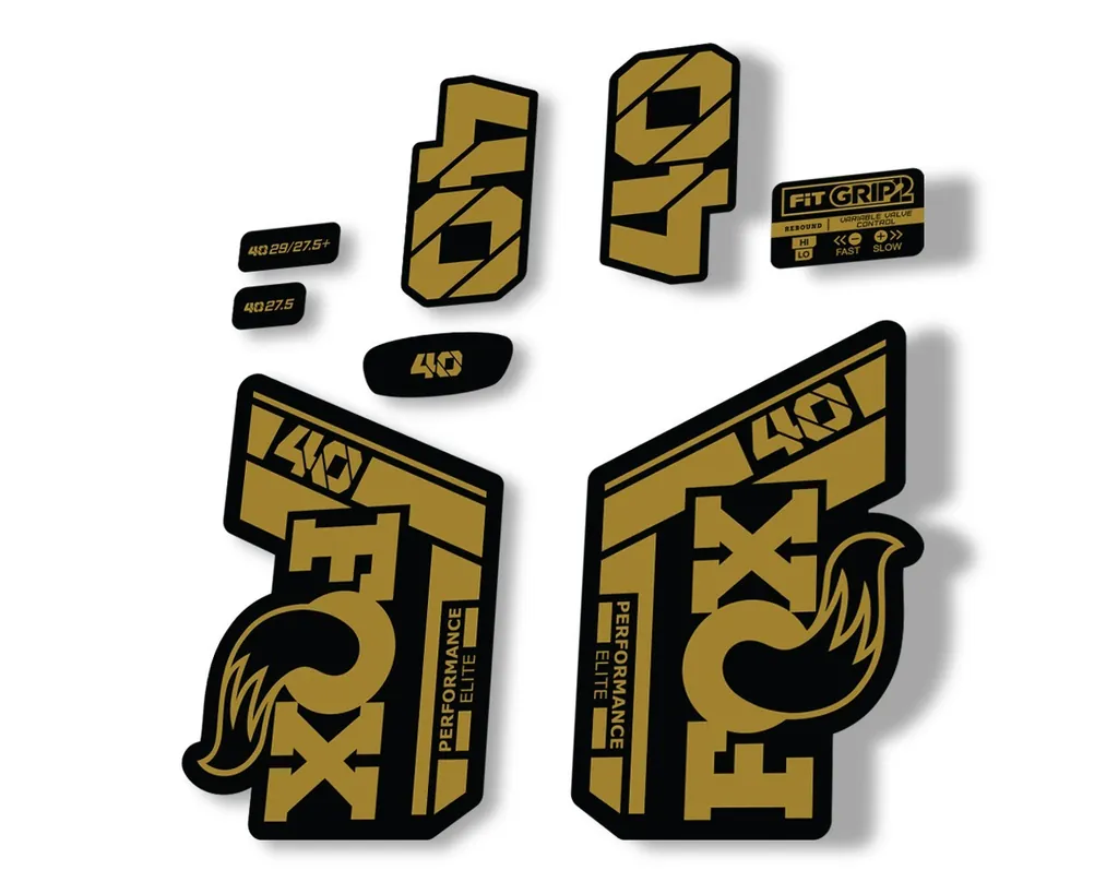FOX 40 Performance Elite 2021 Fork Decals Suspension Sticker Adhesive Gold - 1