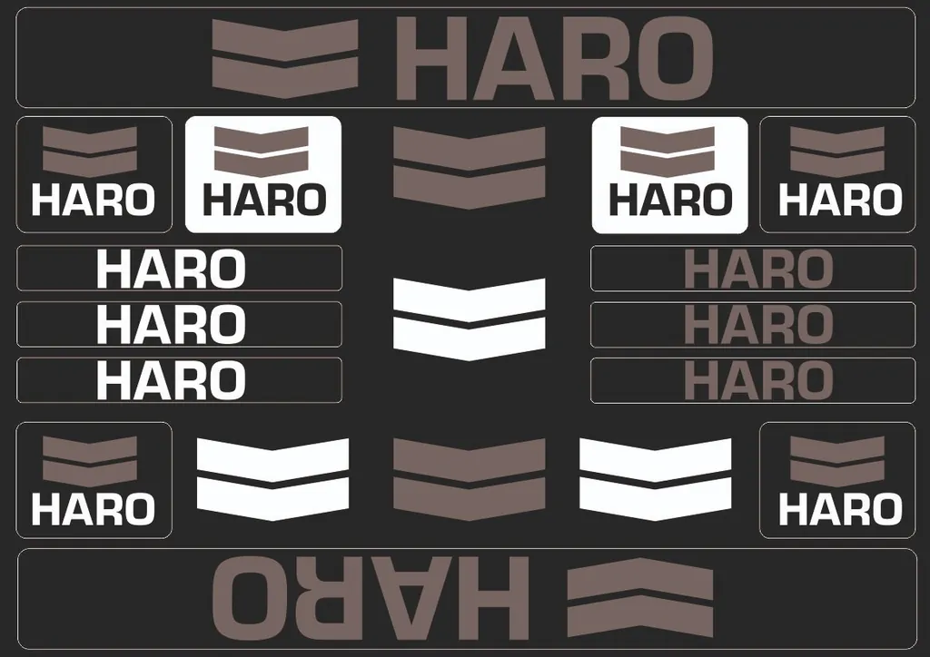 Bicycle Vinyl Frame Stickers – Compatible with HARO Bikes – Gray - 1