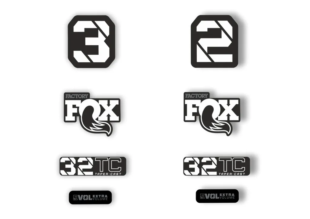 FOX 32 Taper Cast 2022 Factory Fork Decals Suspension Sticker White - 1