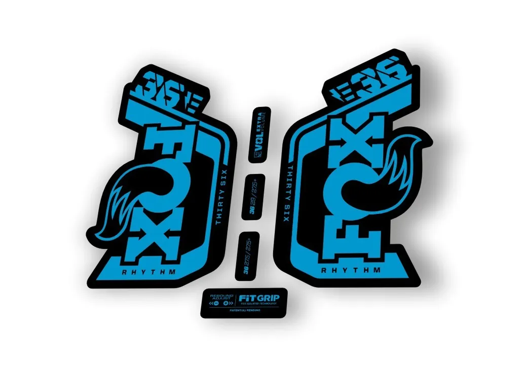 Fox 36 Rhythm E Bike 2024Fork Suspension Factory Decal Sticker Adhesive Blue - 1