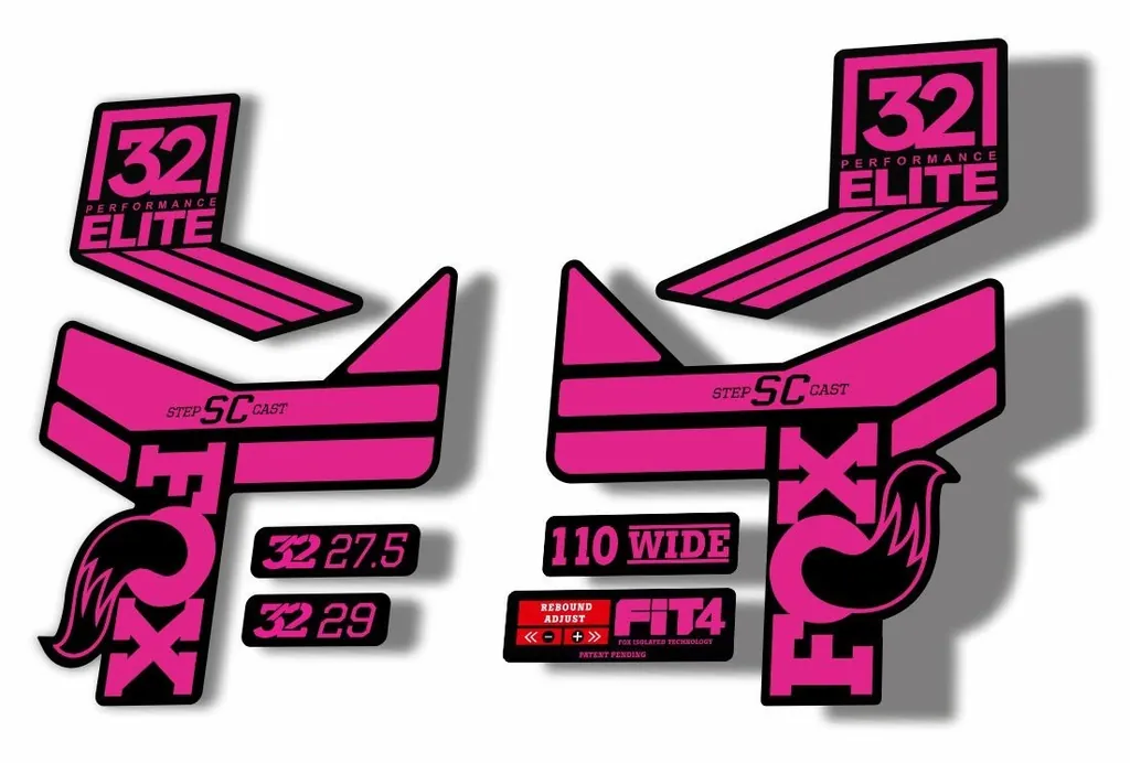 FOX 32 Step Cast SC EP Fork Suspension Factory Decal Stickers Adhesive Pink - 1
