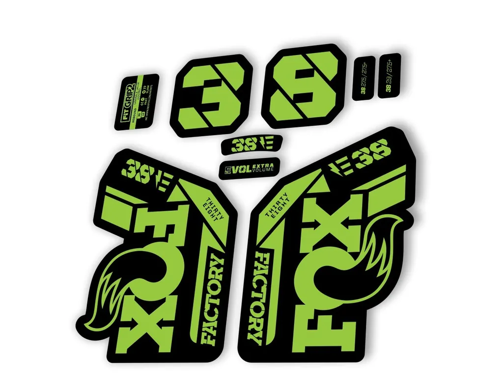 FOX 38 2021 E Bike Forks Suspension Factory Decal Sticker Adhesive Green - 1