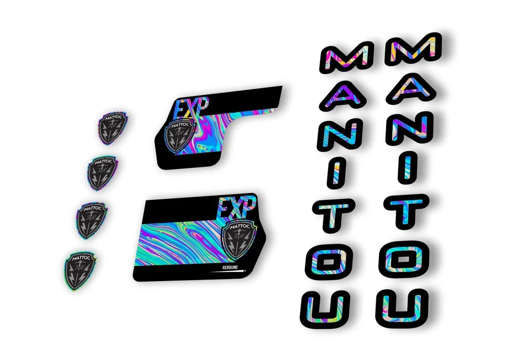 Manitou Mattoc Expert 2020 Fork Suspension Decal Kit Sticker Set Oil Slick 1 - 1