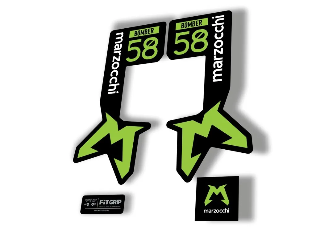 Marzocchi Bomber 58 2025 Suspension Sticker Decal Kit Adhesive Green - 1
