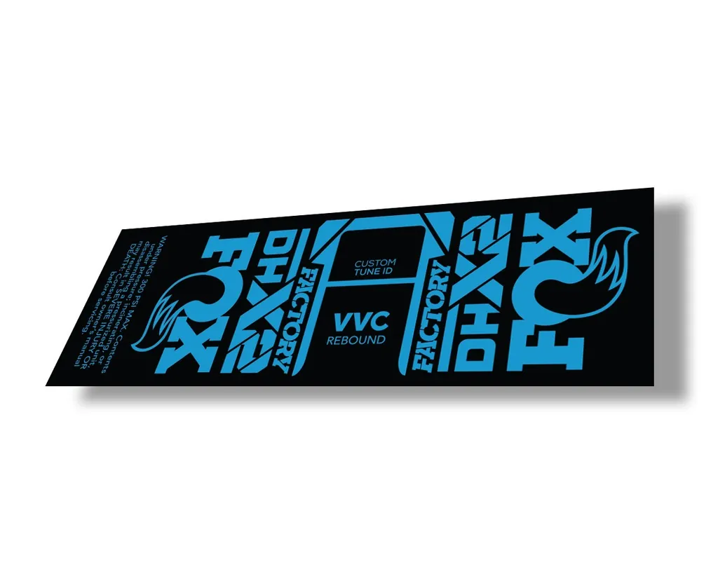 FOX Float DHX2 2021 Rear Shock Suspension Sticker Factory Decal Adhesive Blue - 1