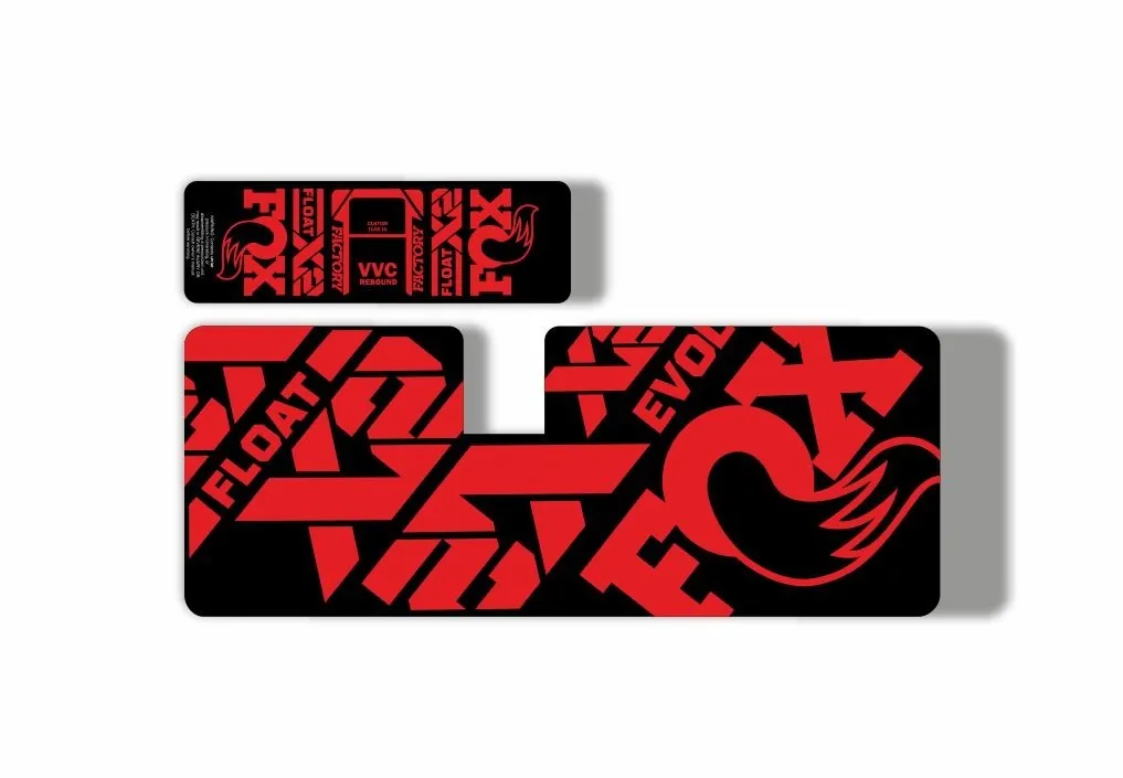 FOX Float X2 2021 MTB Rear Shock Suspension Sticker Adhesive Decal Kit Red - 1