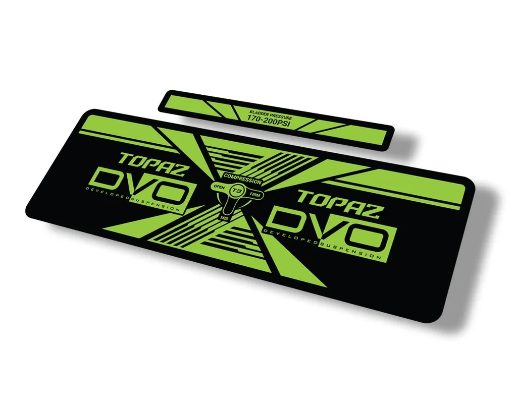 DVO 2020 Topaz AM Rear Shock Suspension Sticker Factory Decal Adhesive Green - 1
