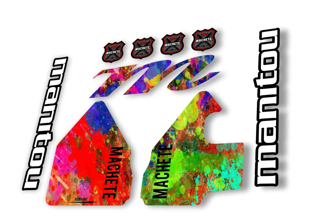 Manitou Machhete 110 Comp 2020 Fork Suspension Decal Kit Sticker Set Oil Slick - 1