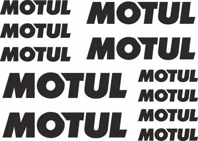 Motul Oil Decals Stickers Graphic Set Motorcycle Vinyl Adhesive 11 Pcs Black - 1