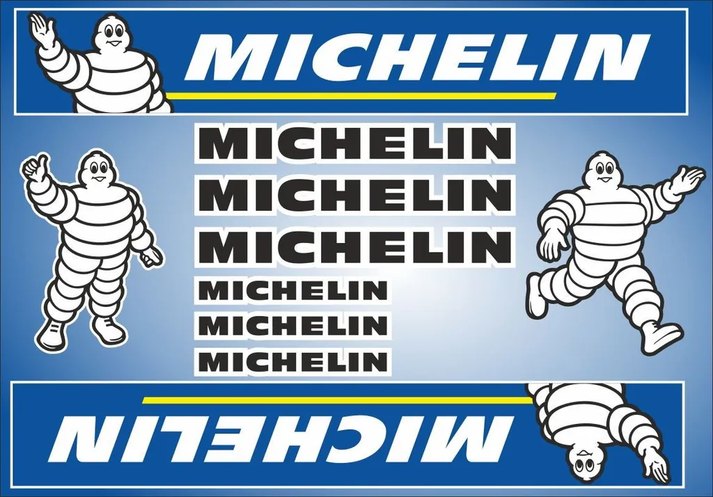 Michelin Tire Racing Decals Stickers Graphic Set Vinyl Logo + BONUS PAGE - 1