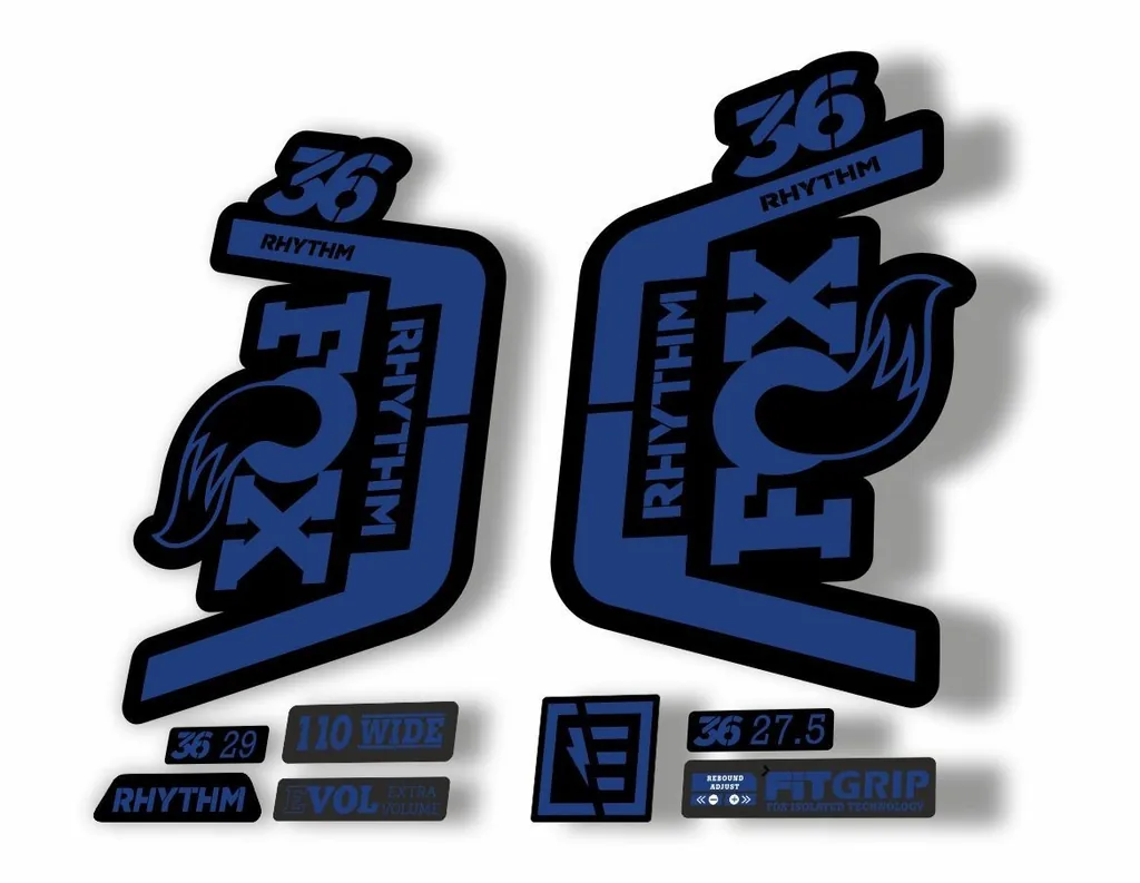 FOX 36 Rhythm 2019 Forks Suspension Factory Decal Sticker Adhesive Dark Blue - 1