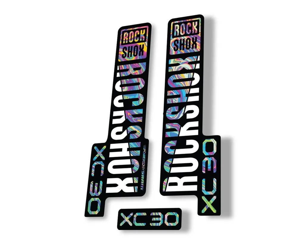 Rock Shox XC 30 2020 Fork Decal Mountain Bike Cycling Sticker Adhesiv Oil Slick1 - 1